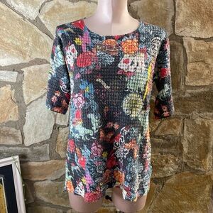 Nally & Millie Multicolor Graphic Short Sleeve Top